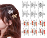 Small Butterfly Hair Clips Moving Wings 12 Pieces Metal Butterfly Clips for Hair 90s