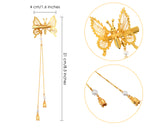 Small Butterfly Hair Clips Moving Wings 6 Pieces Metal Butterfly Clips with Tassel