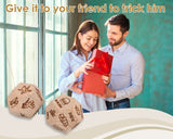 2 Pieces Date Night Dice Set, 1 Couple & 1 Food Decision Dice for Couples, Perfect for Date Nights, Anniversaries, Couple Gifts - Wooden