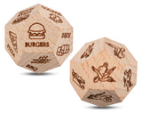 2 Pieces Date Night Dice Set, 1 Couple & 1 Food Decision Dice for Couples, Perfect for Date Nights, Anniversaries, Couple Gifts - Wooden