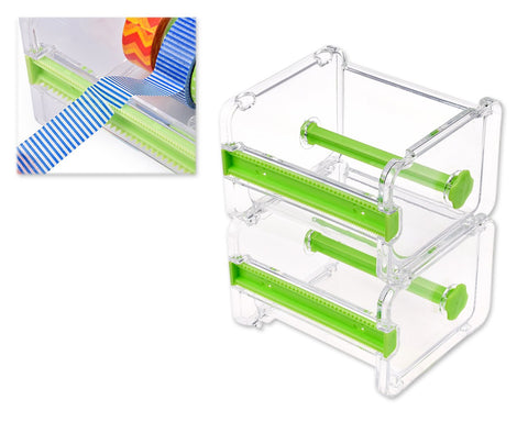 2 Pcs 1 Layer Washi Tape Dispensers - Transparent