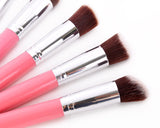 10 Pcs Professional Makeup Brush Set - Pink