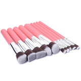 10 Pcs Professional Makeup Brush Set - Pink