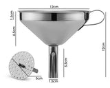 12cm Stainless Steel Funnel With Removable Filter