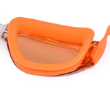 Swimming Goggles with Anti-fog Mirror Lens and Case - Orange