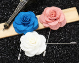 12 Pieces Lapel Pin Flower Men's Boutonniere for Suit - Flowers Series