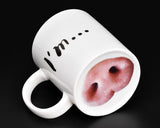 Pink Pig Nose Cup Ceramic Coffee Tea Mug - White