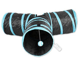 3 Ways Cat Tunnel Collapsible Pet Toy with Ball