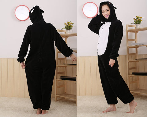 One Size One Piece Pig Pyjama - Black