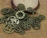 150 Grams Steampunk Gear Cog Charms  for Jewelery Making - Bronze