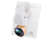 3 in 1 Clip on Phone Camera Lens with Fisheye Lens - Gold
