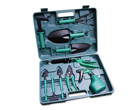 Garden Tool Set of 10 Piece with Storage Case