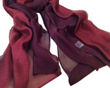 Fashion Summer Silk Scarf Gradient Shawl Wrap for Women Ladies - Red