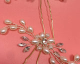 3 Pieces Pearl Bridal Hair Pins Headpiece