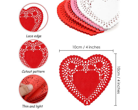 Paper Heart Doilies 100 Pieces Heart Shaped Lace Doilies Paper