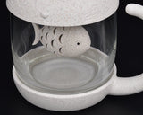 Cute Cat Tea Glass with Detachable Tea Infuser