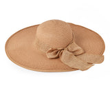 Foldable Straw Hat with Bowknot for Women