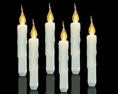 LED Window Candle Set of 6 Battery Operated Taper Candles