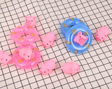 Rubber Bath Toy Set of 20 Mini Swimming Rings and Baby Pigs