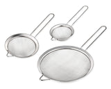 Fine Mesh Strainer 3 Pieces Stainless Steel Kitchen Sieve with Handle