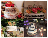 Wedding Cake Topper 3 Pieces Mr & Mrs Cake Decoration for Wedding Cakes