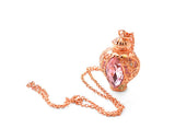 5cm Antique Perfume Bling Crystal Necklace - Pink