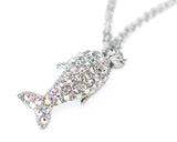 Dolphin Bling Swarovski Crystal Necklace - Silver