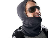 Winter Warmer Snood Fleece Mens Neck Ski Hat Scarf Mask - Black