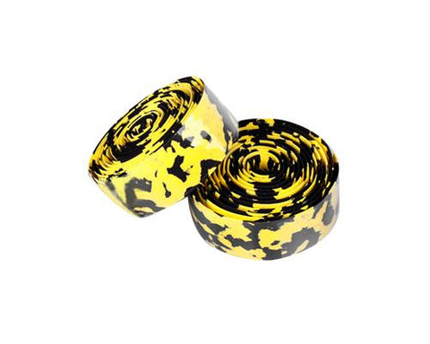 Camouflage Cycling Bike Handlebar Tape Wrap with 2 Bar Plug - Yellow