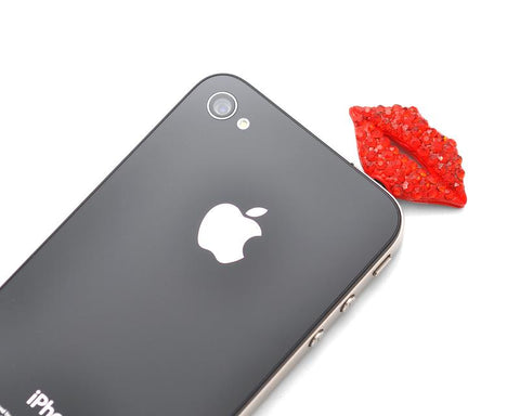 Red Sexy Lip Crystal Headphone Jack Plug