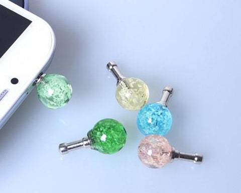 Luminous Ball Headphone Jack Plug - Blue