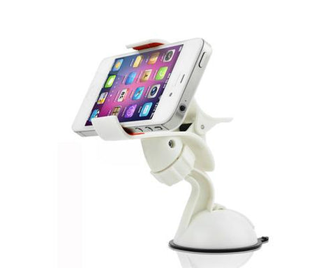 Cellphone Windshield Dashboard Mini Car Mount Holder - White