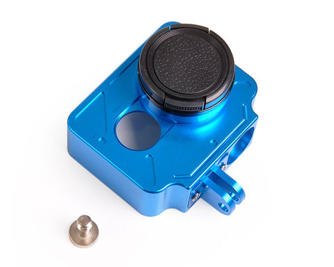 Protective Aluminum Case w/Lens Cap for Xiaomi Yi Action Camera -Blue