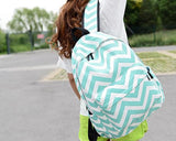 Stripe Print Casual Canvas Backpack - Green