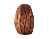 Heat Resistant Short Straight Hair Wig with Side Swept Bangs - Brown