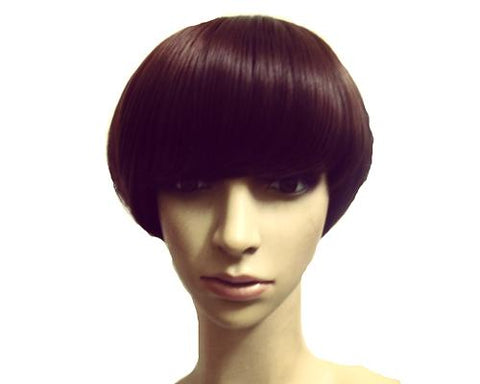 Heat Resistant Short Bob Style Highlight Straight Hair Wig - Brown