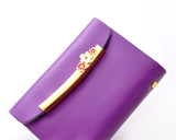 Retro Leather Business Card Case - Purple