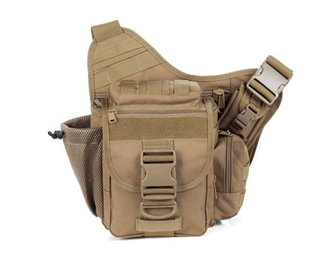 Water-reisitant Nylon DSLR Cross Body Camera Bag - Khaki