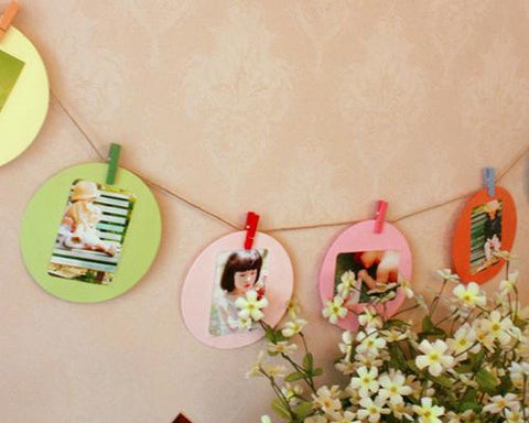 6 Pcs Paper Round Photo Frame Set for Fujifilm Instax Mini Films