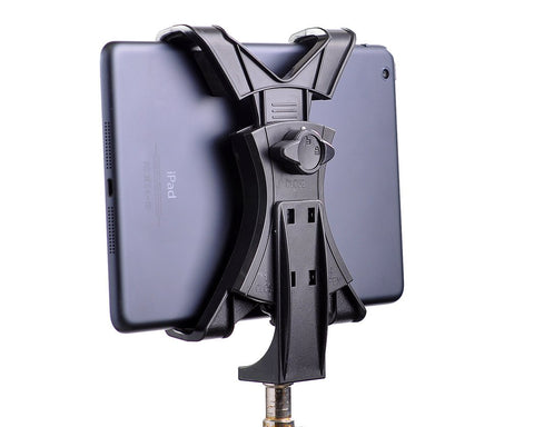 Tablet Mount Holder for Selfie Stick and Tripod - Black