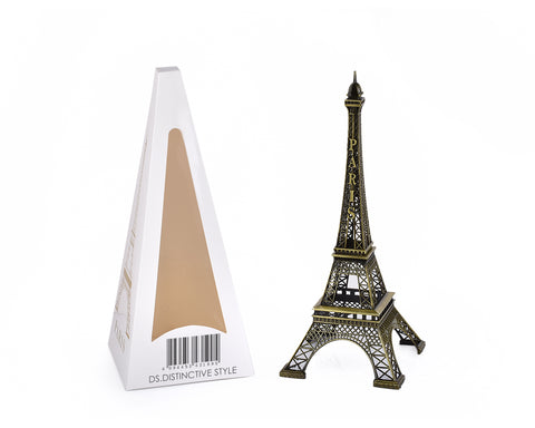 Romantic Metallic Eiffel Tower Model Statue Decoration - 15cm