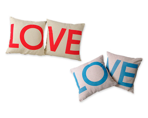 Linen Romantic Love Couple Throw Pillow Case Cushion Cover