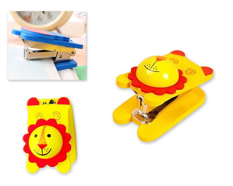 Wooden Desktop Mini Stapler Office Book Sewer - Lion