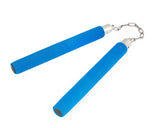 12'' Practice Foam Padded Nunchaku with Steel Swivel Chain - Blue