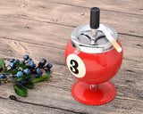 One Push Spinning Pool Ball Ashtray with Stand - Red