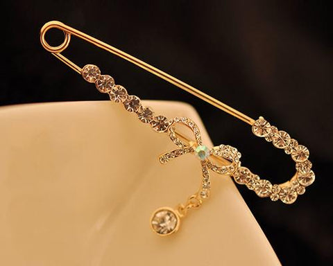 Little Ribbon Crystal Brooch Pin