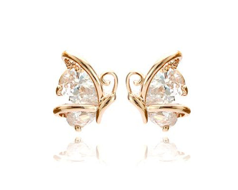 Rise Butterfly Crystal Stud Earrings for Women