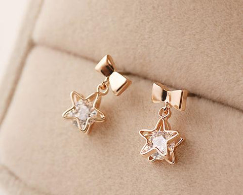 Star Wish Crystal Earrings Studs for Women