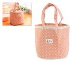 Insulated Thermal Drawstring Closure Dot Picnic Lunch Bag