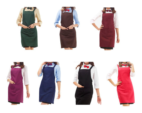 Women Kitchen Cooking Aprons with 2 Front Pockets